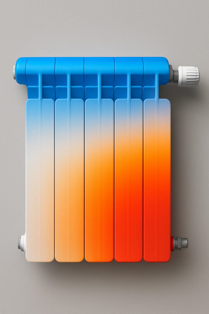نمونه مشکل سرد بودن بالای رادیاتور به دلیل هواگیری ناقص یا نیاز به بالانس