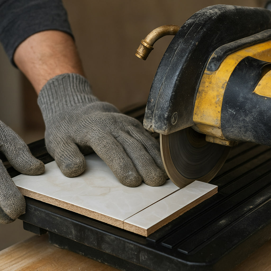 استفاده از تیغ دیاموند برای برش تمیز و بدون ترک کاشی سرامیکی